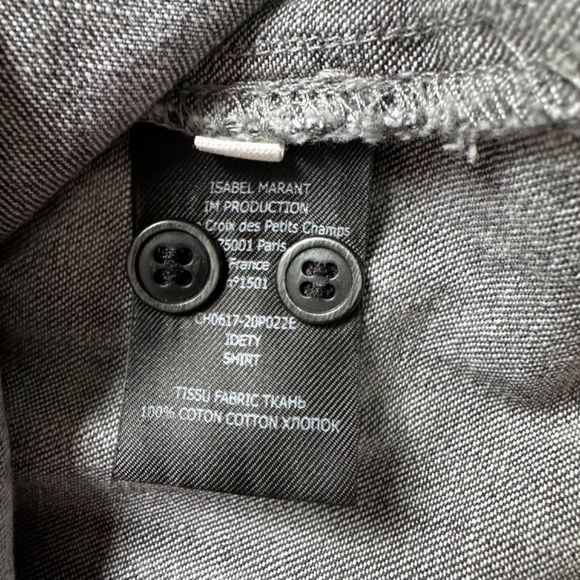 Isabel Etoile Marant Tie Dye Acid Wash Print Mock Neck Button up top - Picture 4 of 13